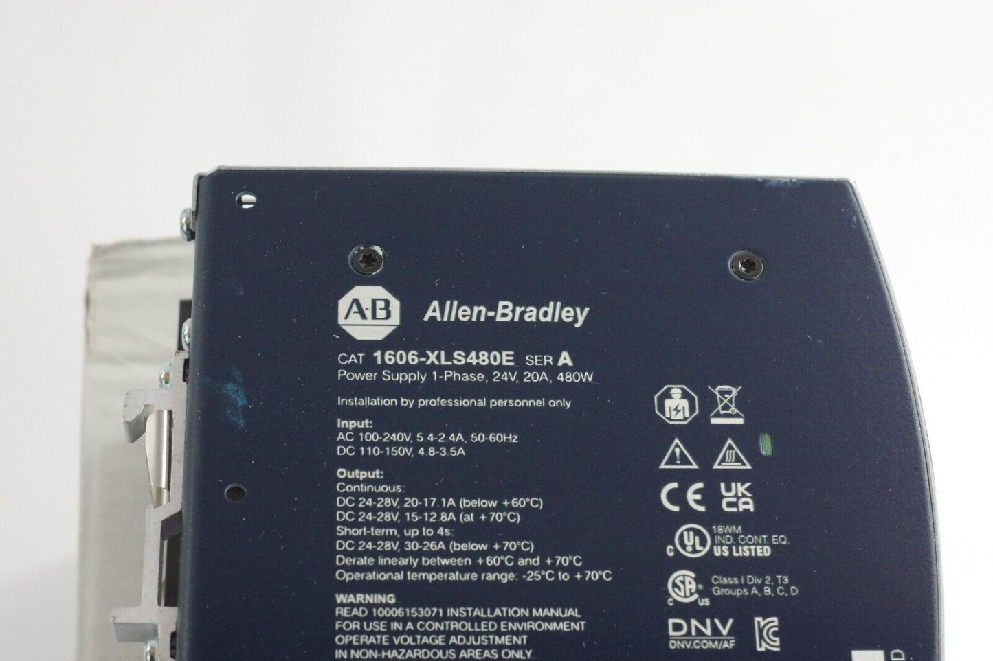 Allen Bradley 1606-XLS480E Ser A Power Supply 1-Phase 24V 20A 480W - Open Box