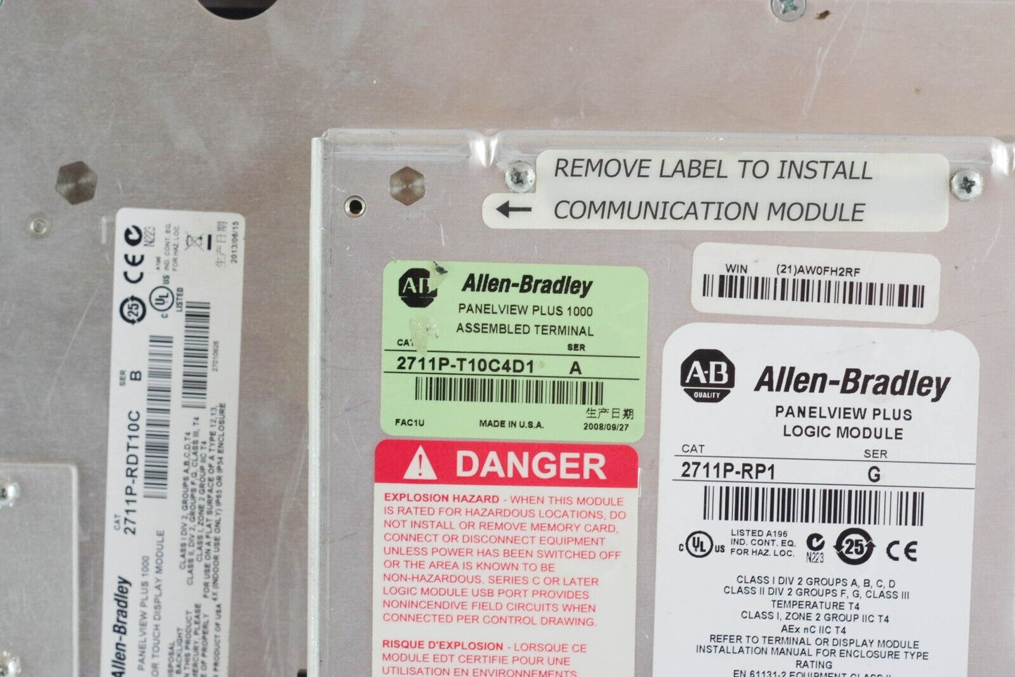 Allen Bradley 2711P-T10C4D1 Panelview Plus 1000 RDT10C /B + RP1 (New Overlay)
