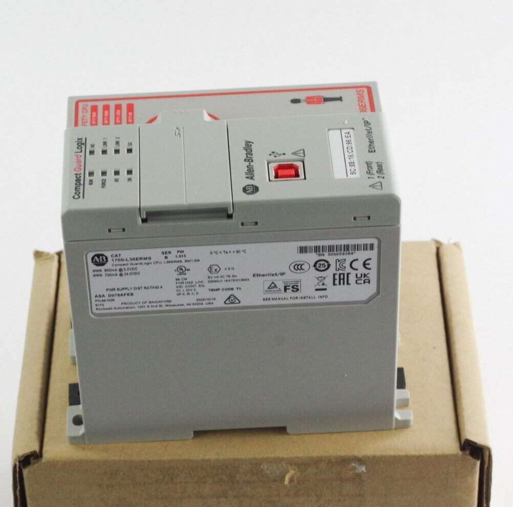 Allen Bradley 1769-L36ERMS Ser B Compact GuardLogix 5370 ENet Controller Module