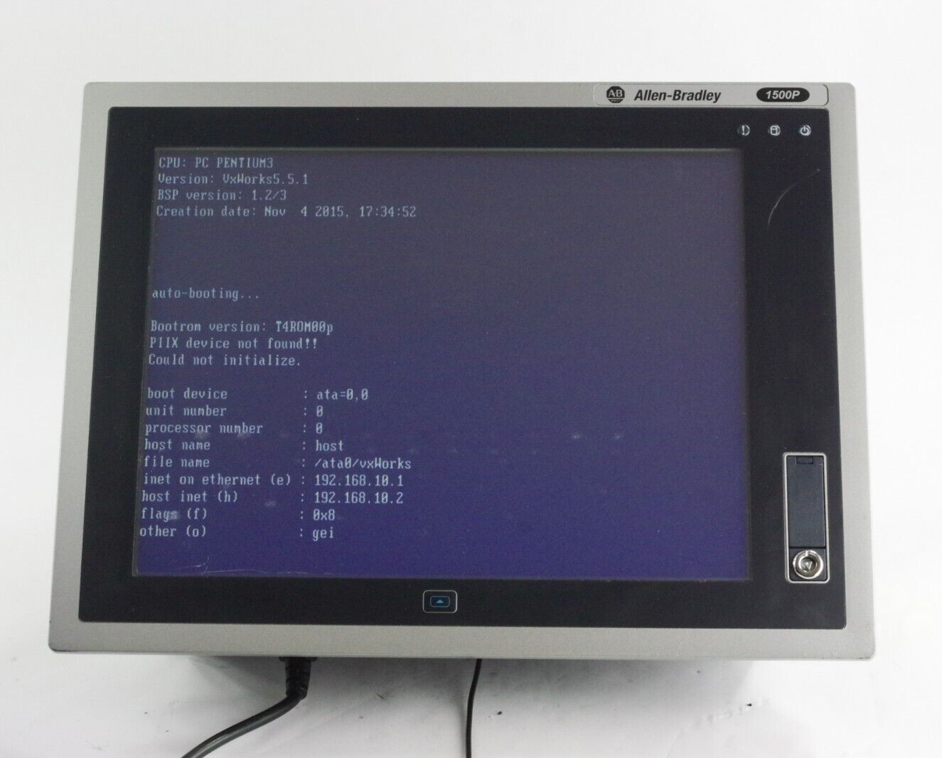 Allen Bradley 6181P-15A2SW71AC Ser F 100-240VAC 1.8-0.75A Display Computer