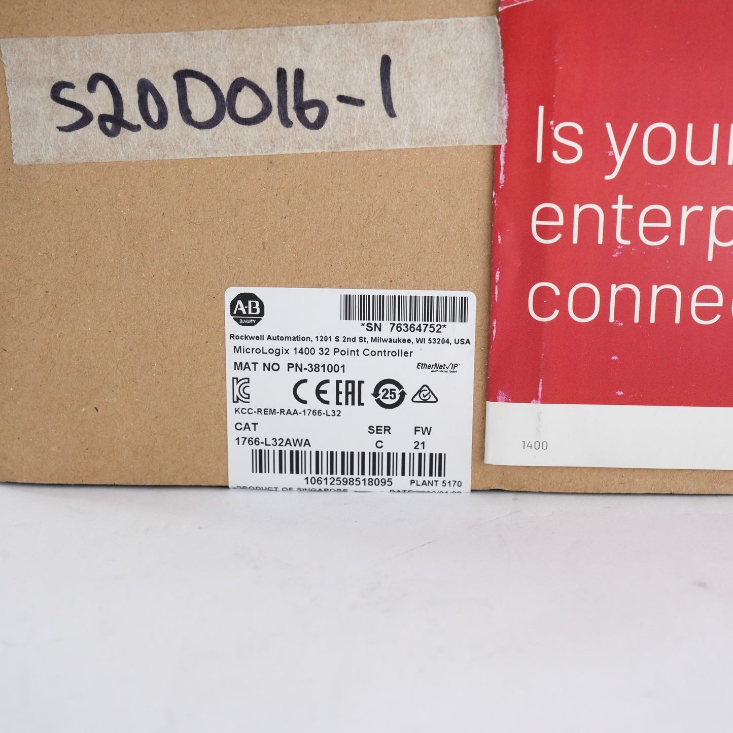Allen Bradley 1766-L32AWA /C MicroLogix 1400 32 Point Controller - Open Box