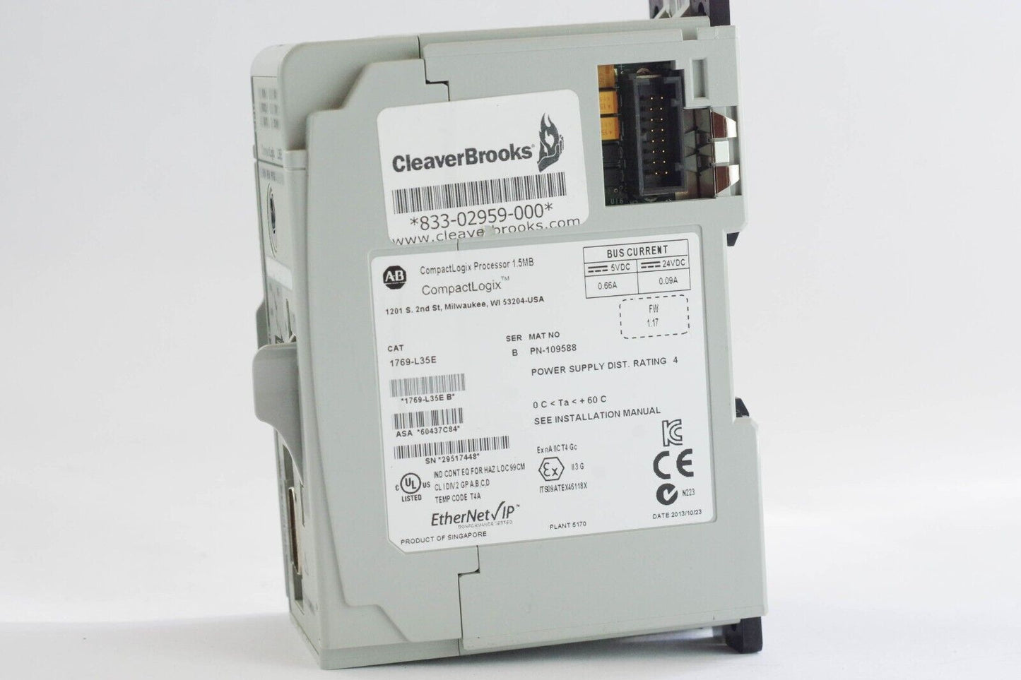 Allen-Bradley 1769-L35E Ser B CompactLogix PLC CPU Processor + ECR