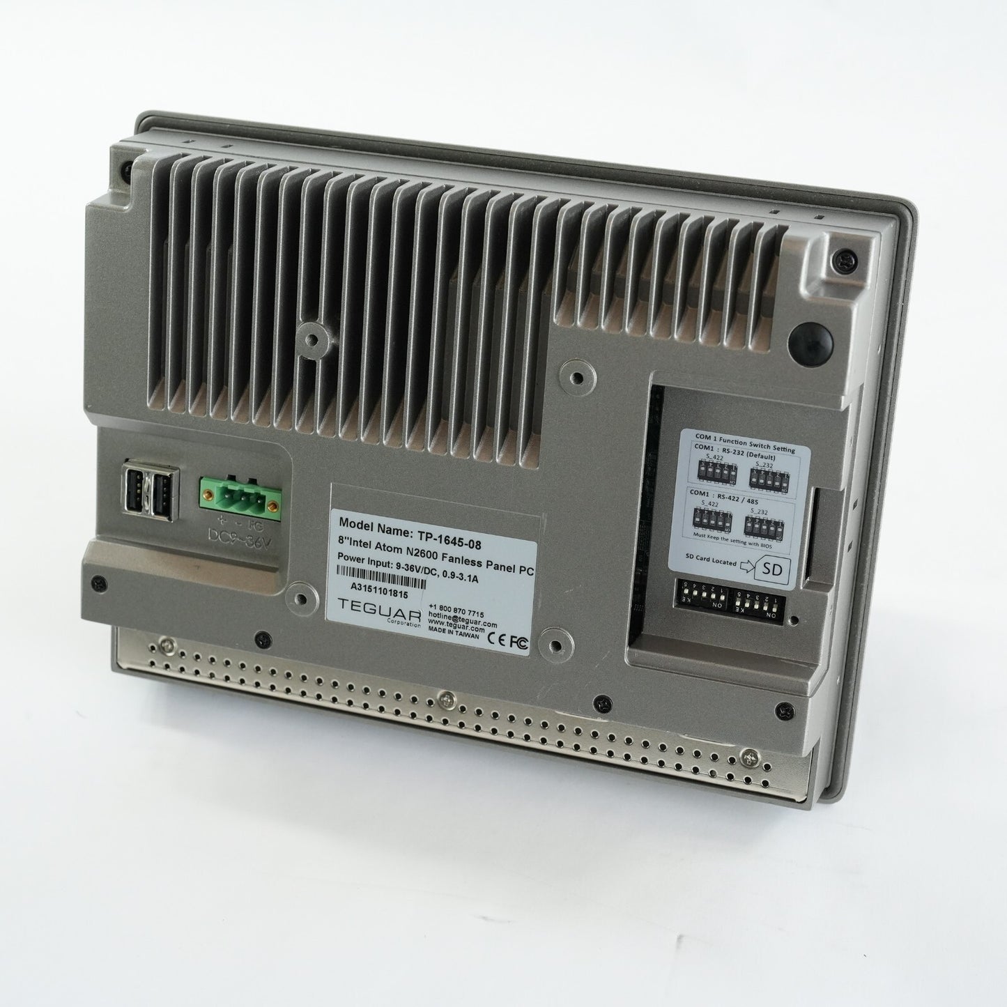 Teguar TP-1645-08 Industrial Panel PC 8" Intel Atom N2600 Fanless TP164508