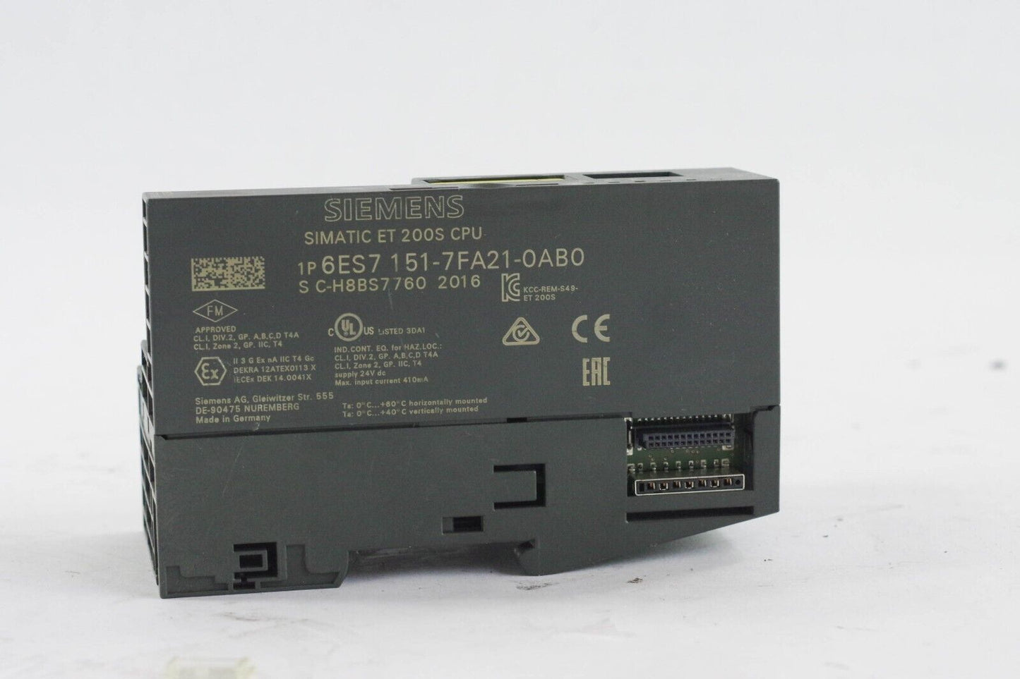 Siemens Simatic ET 200S PLC 6ES7 151-7FA21-0AB0 C-H8BS7760 / 6ES7151-7FA21-0AB0