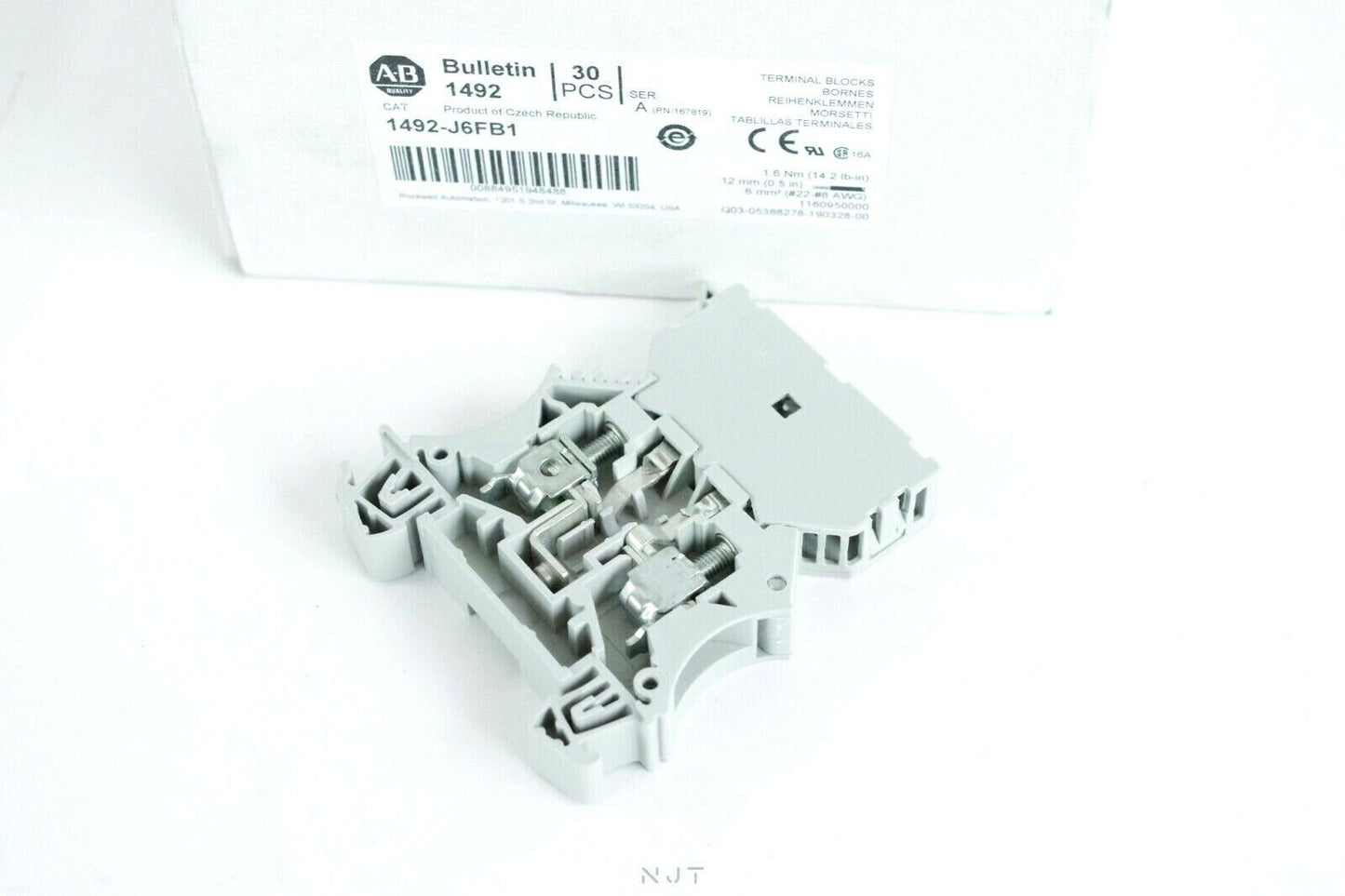 1x ALLEN BRADLEY 1492-J6FB1 1492J6FB1 Terminal Block Fused 10A 600V AC/DC Single