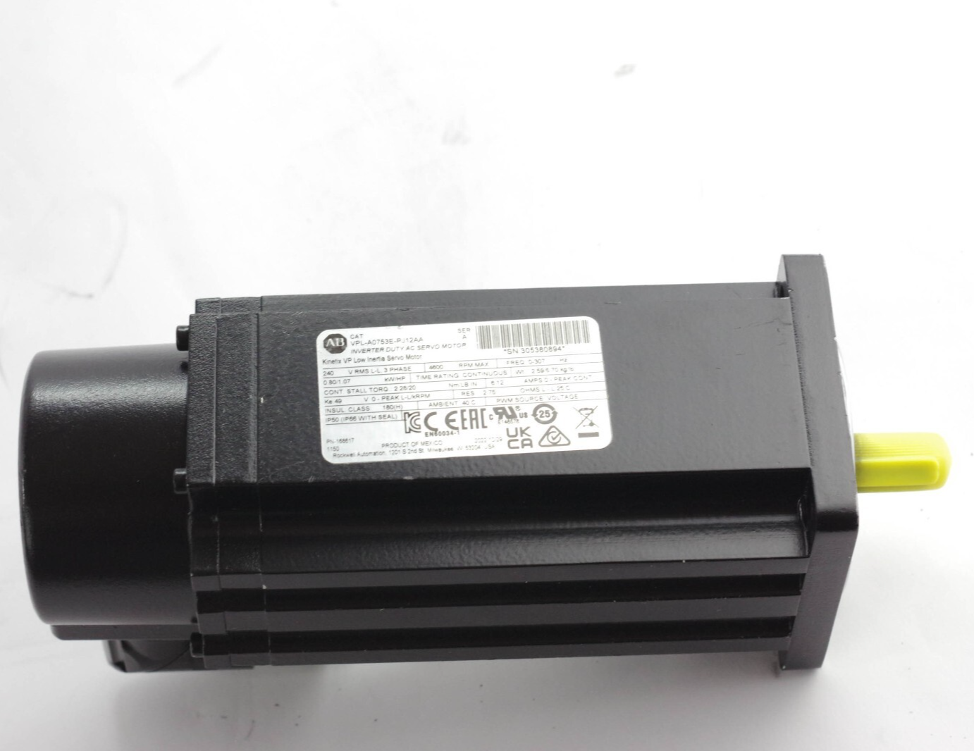 Allen Bradley VPL-A0753E-PJ12AA /A 3-Phase Servo Motor PN-168617 - New No Box