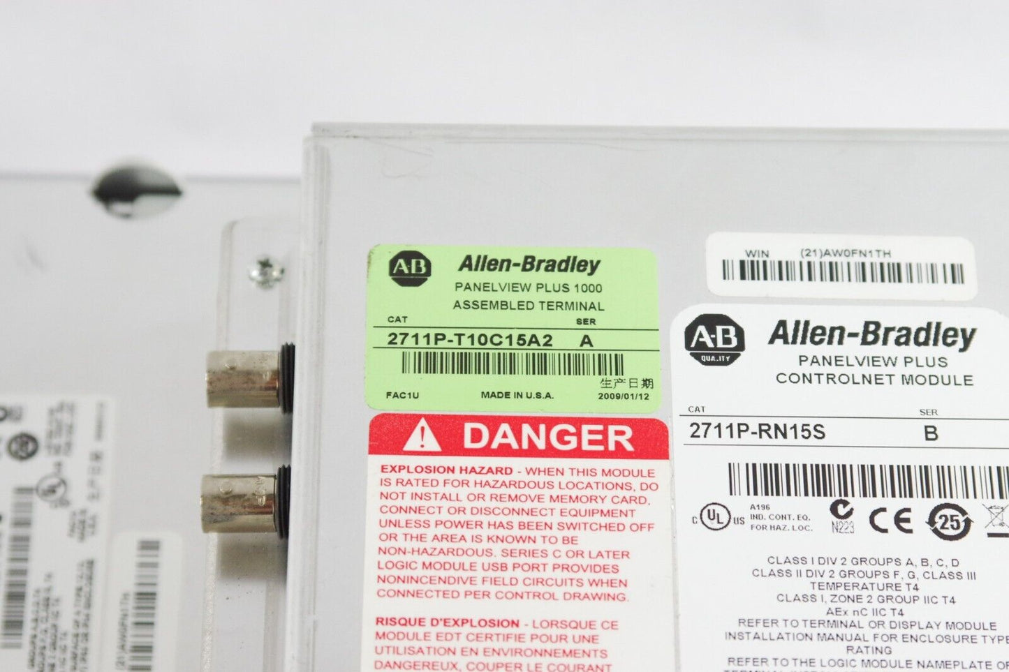 Allen Bradley 2711P-T10C15A2 Panelview Plus 1000 / 2711P-RP2A G + RDT10C No Box