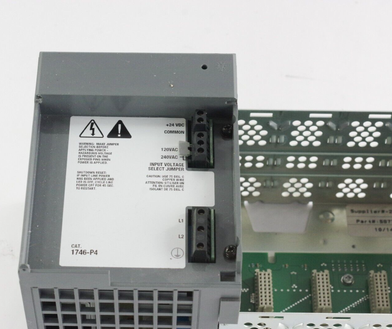 Allen Bradley 1746-P4 Ser A Power Supply w/ 1746-A13 Ser B 13-Slot Rack