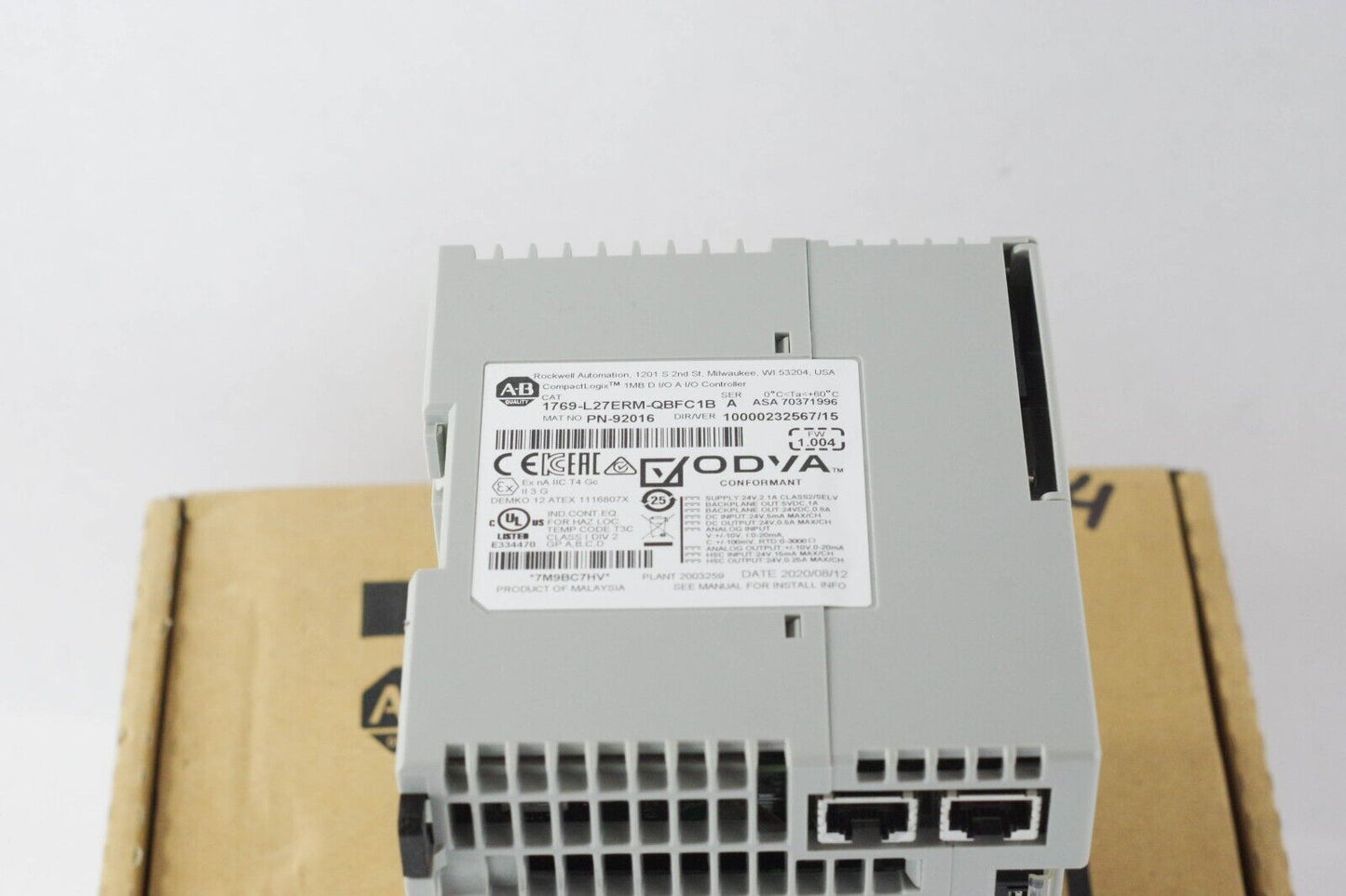 2020 Allen Bradley 1769-L27ERM-QBFC1B CompactLogix I/O Controller Ser A + ECR