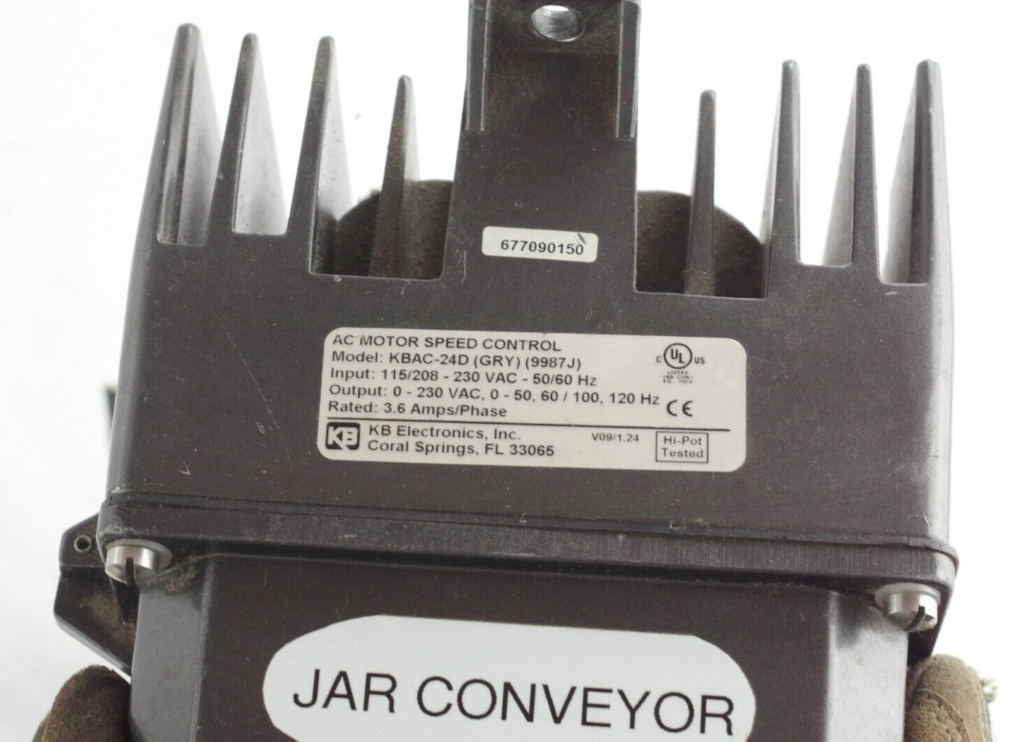 KB Electronics KBAC-24D GRY 9987J AC Motor Speed Control