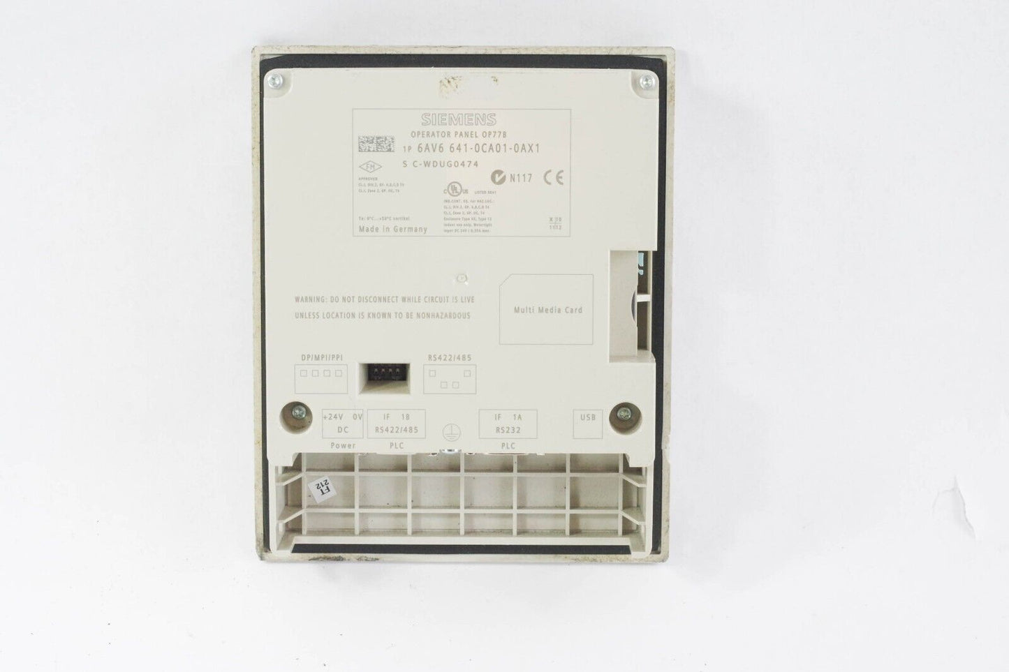 SIEMENS 6AV6 641-0CA01-0AX1 SIMATIC OPERATOR PANEL / 6AV66410CA010AX1
