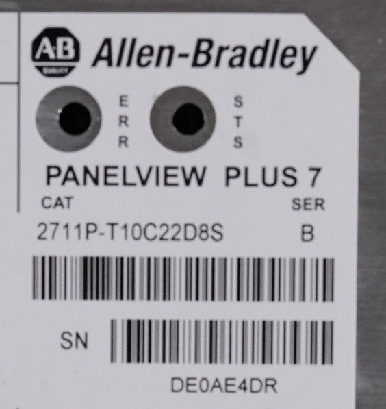 Allen Bradley 2711P-T10C22D8S /B PanelView Plus 7 Display Terminal Interface