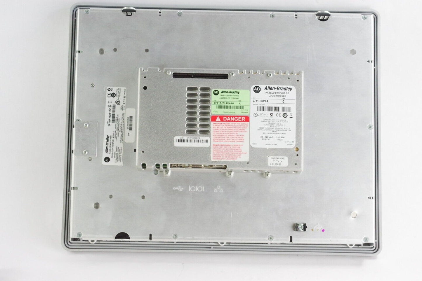 Allen Bradley 2711P-T15C4A6 Ser A Panelview Plus 1500 w/ 2711P-RP6A/G + RDT15C