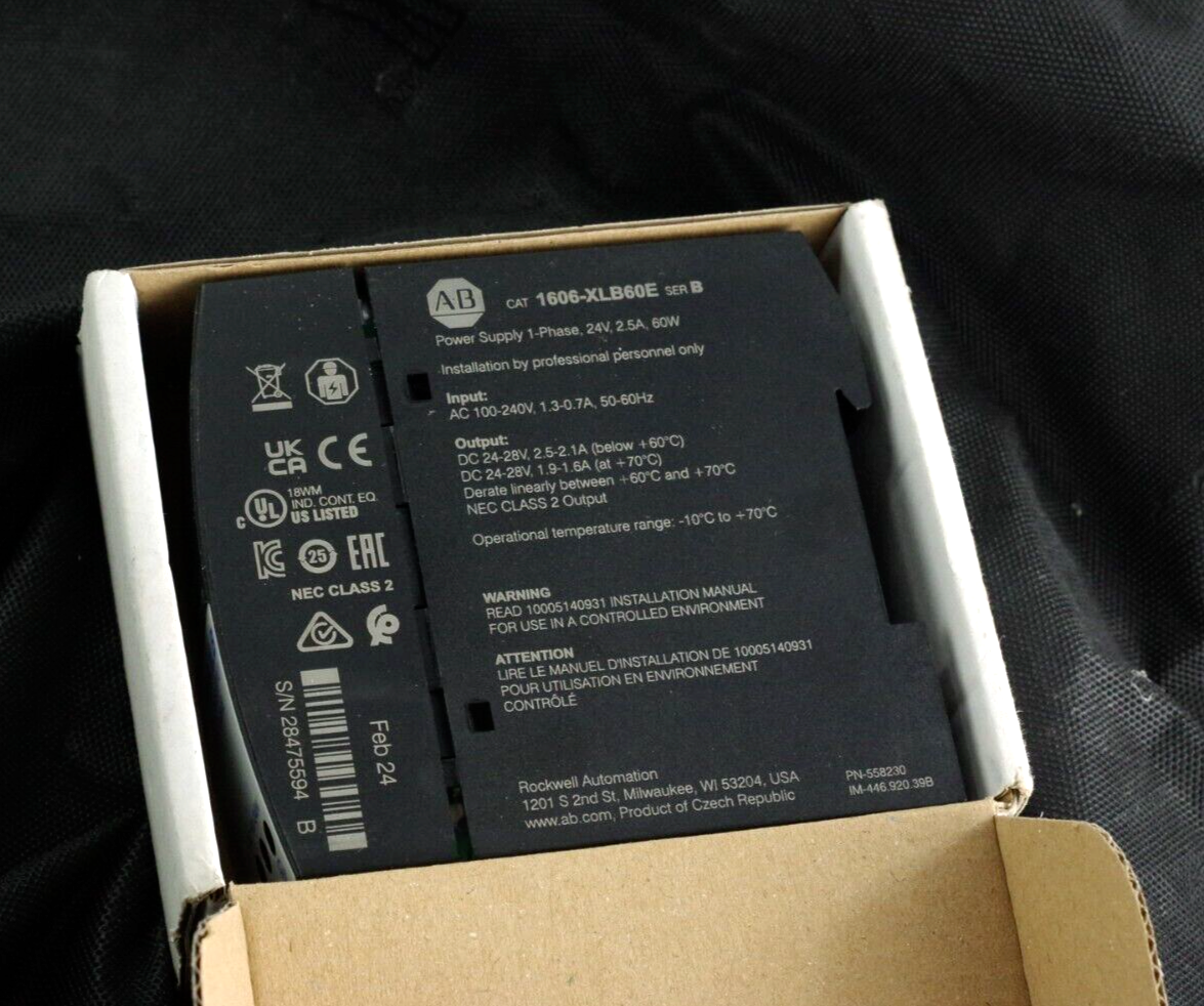 Allen Bradley 1606-XLB60E Ser B XLB Power Supply 60W 24VDC 2.5A