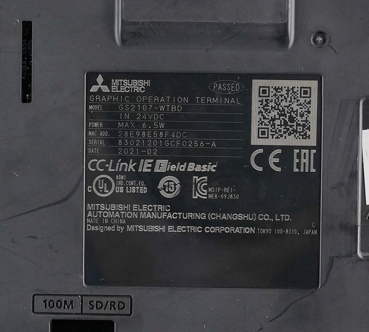 Mitsubishi GS2107-WTBD Graphic Operation Terminal 24VDC 6.5W GS2107WTBD