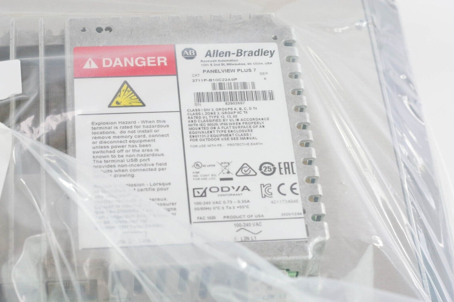 2020 Allen Bradley 2711P-B10C22A9P Ser A PANELVIEW PLUS 7 10" - Open Box