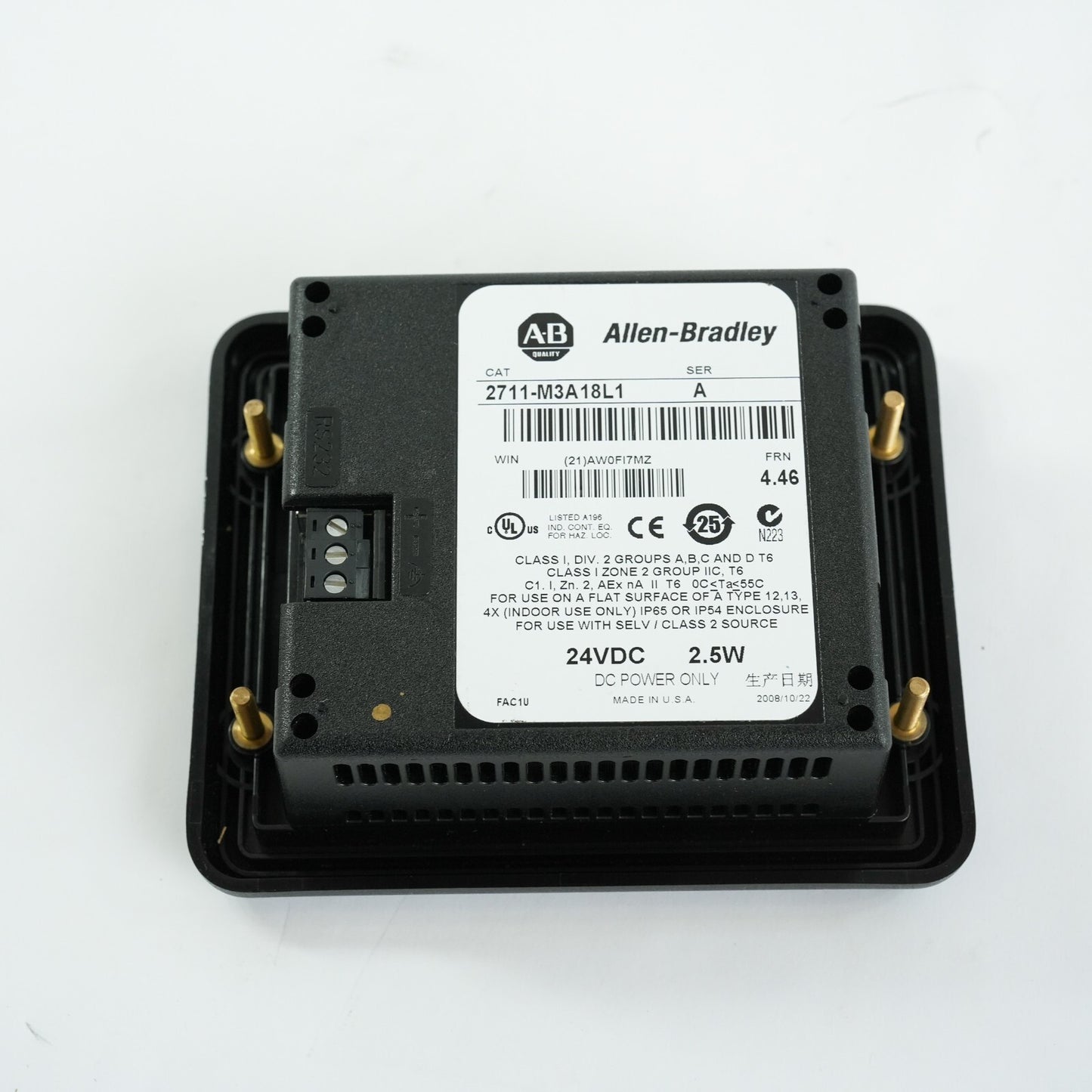 Allen Bradley 2711-M3A18L1 /A FRN 4.46 PanelView 300 Micro Keypad HMI Terminal