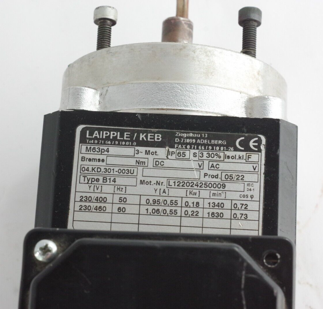 Laipple / KEB M63P4 3-Phase Motor 04.KD.301-003U Type B14