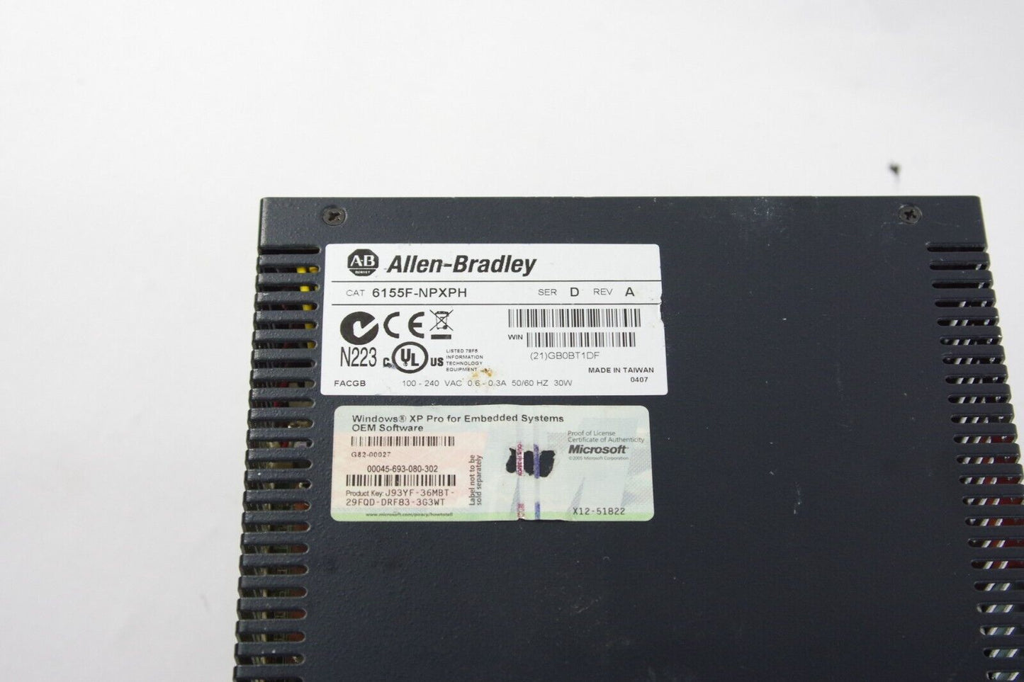 Allen Bradley VersaView 200R Industrial PC 6155F-NPXPH Ser D Rev A