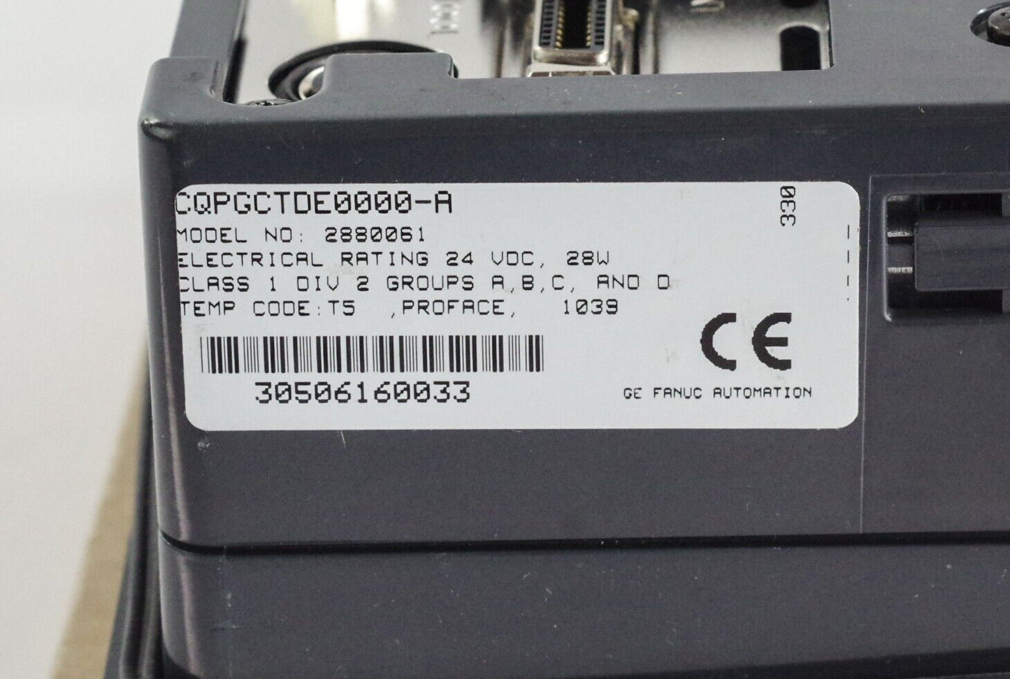 GE Fanuc CQPGCTDE0000-A HMI QuickPanel Total Control 24VDC Panel - Refurbished