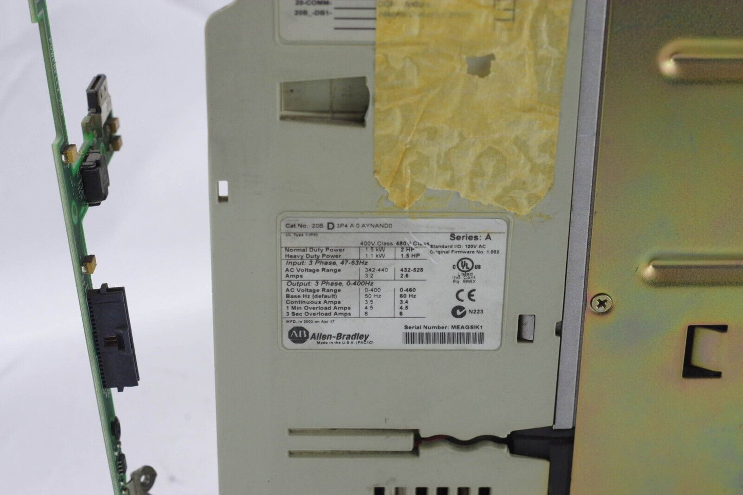 Allen-Bradley 20BD3P4A0AYNAND0 PowerFlex 700 AC Drive 2hp - For Parts / Repair