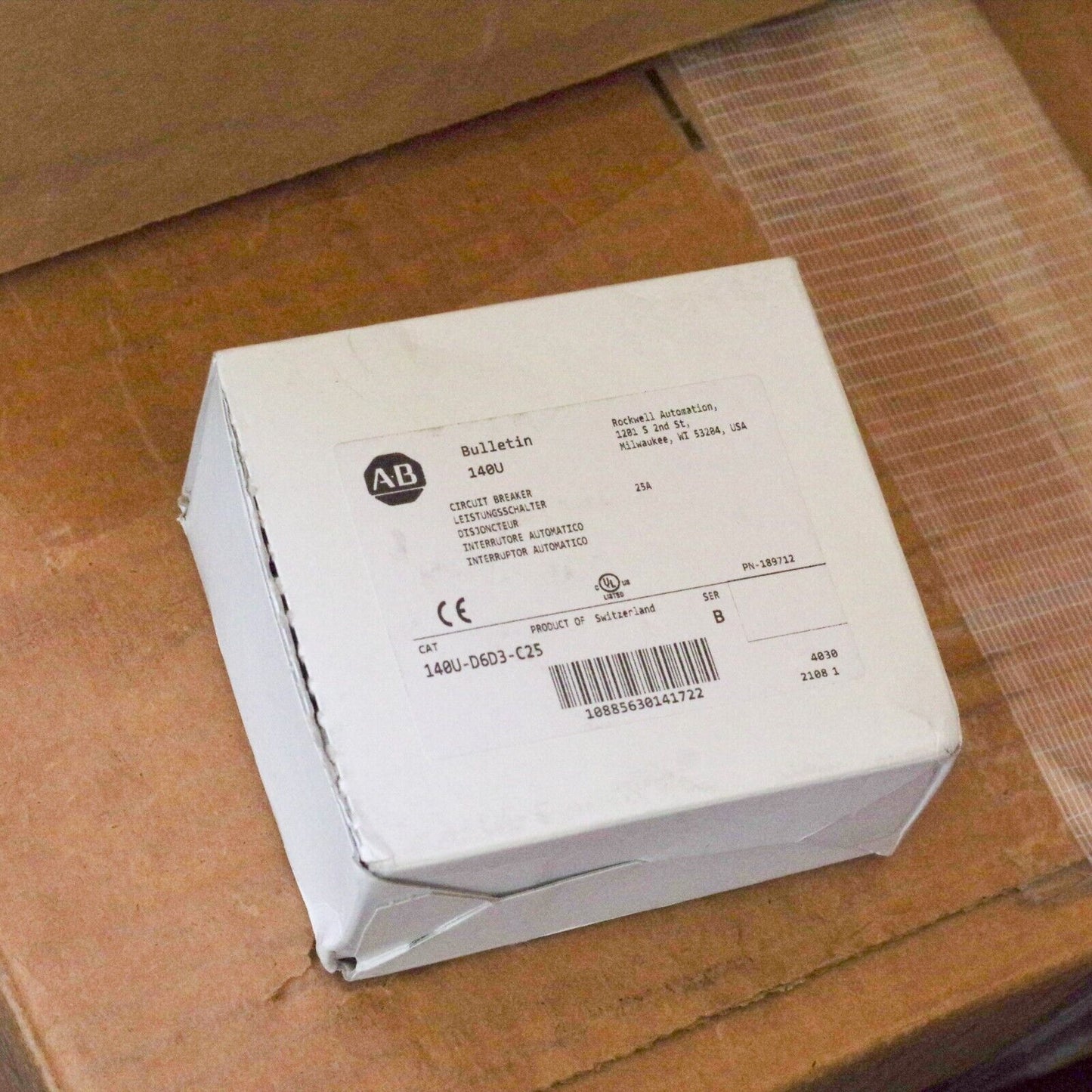 Allen-Bradley 140U-D6D3-C25 Ser B 25A Circuit Breaker