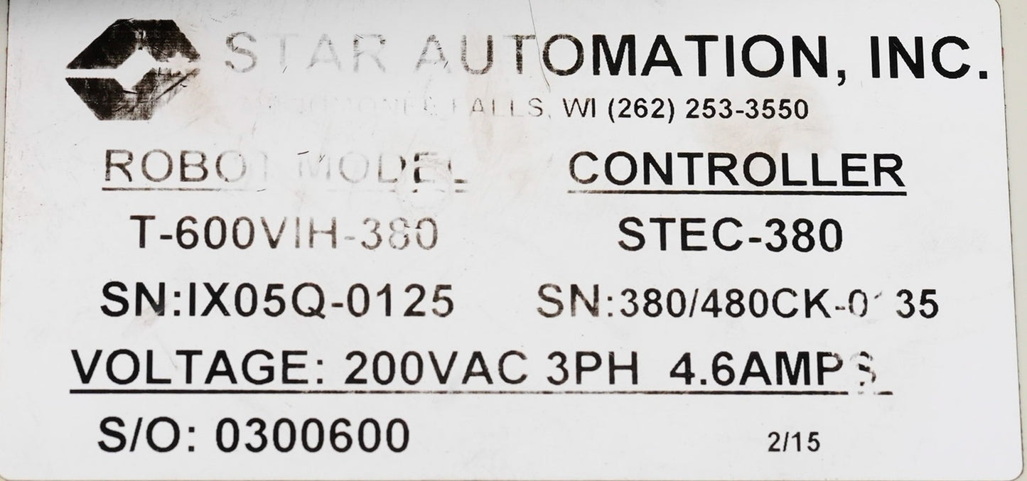 Star Automation STEC-380 Controller Pendant Handheld Remote STEC380 T-600VIH-380