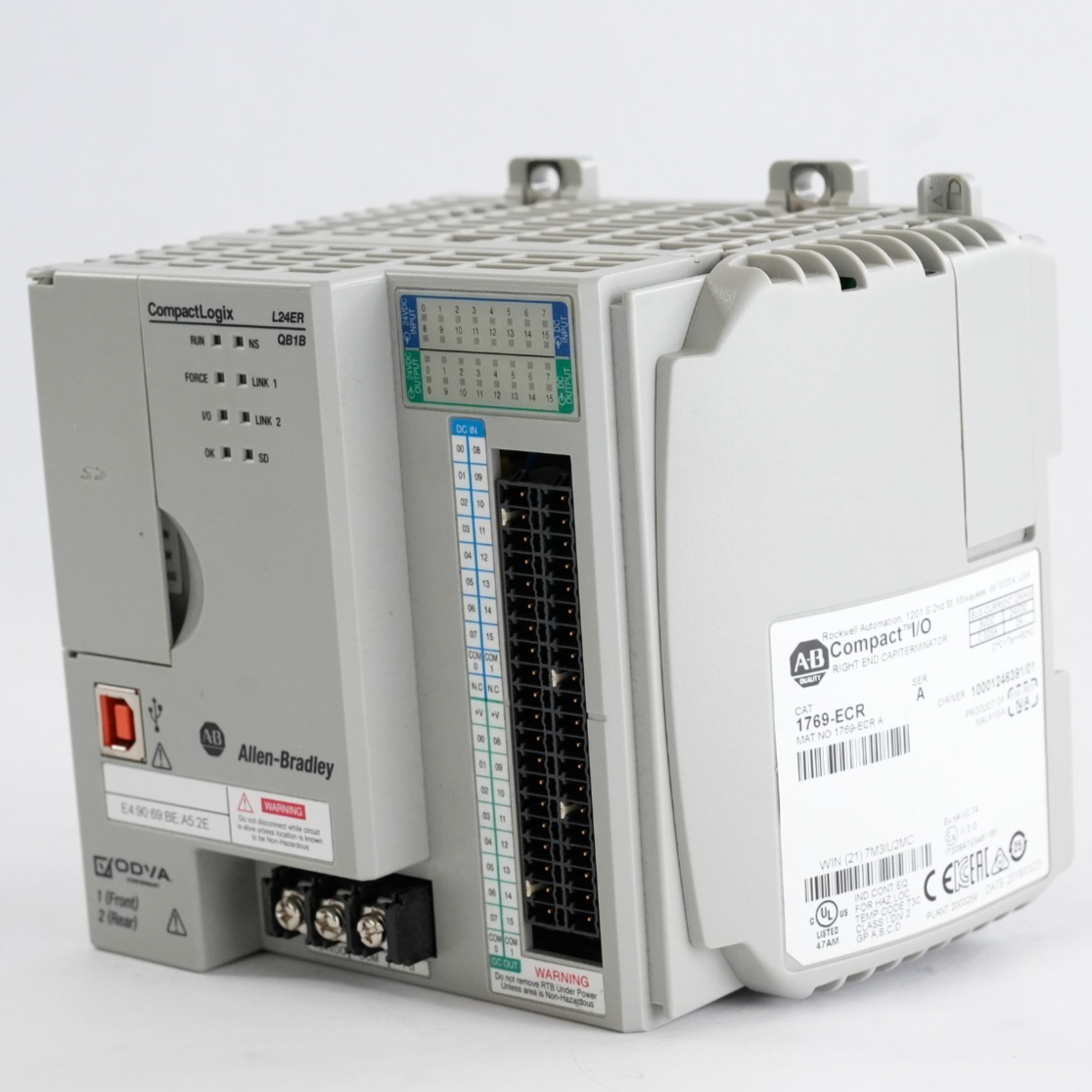 Allen Bradley 1769-L24ER-QB1B /A CompactLogix ENet 750KB D I/O Controller + ECR