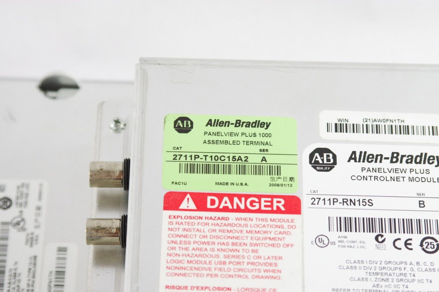 Allen Bradley 2711P-T10C15A2 Panelview Plus 1000 / 2711P-RP2A G + RDT10C No Box