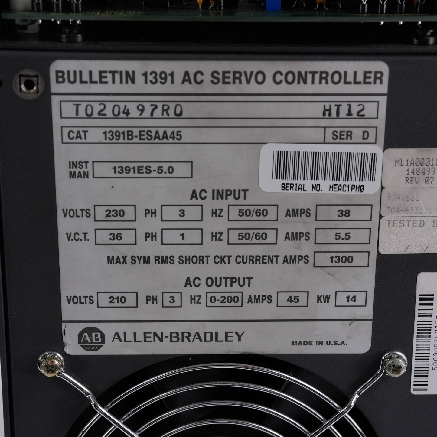 Allen Bradley 1391B-ESAA45 /D AC Servo Controller 1391BESAA45 + 1 Year Warranty
