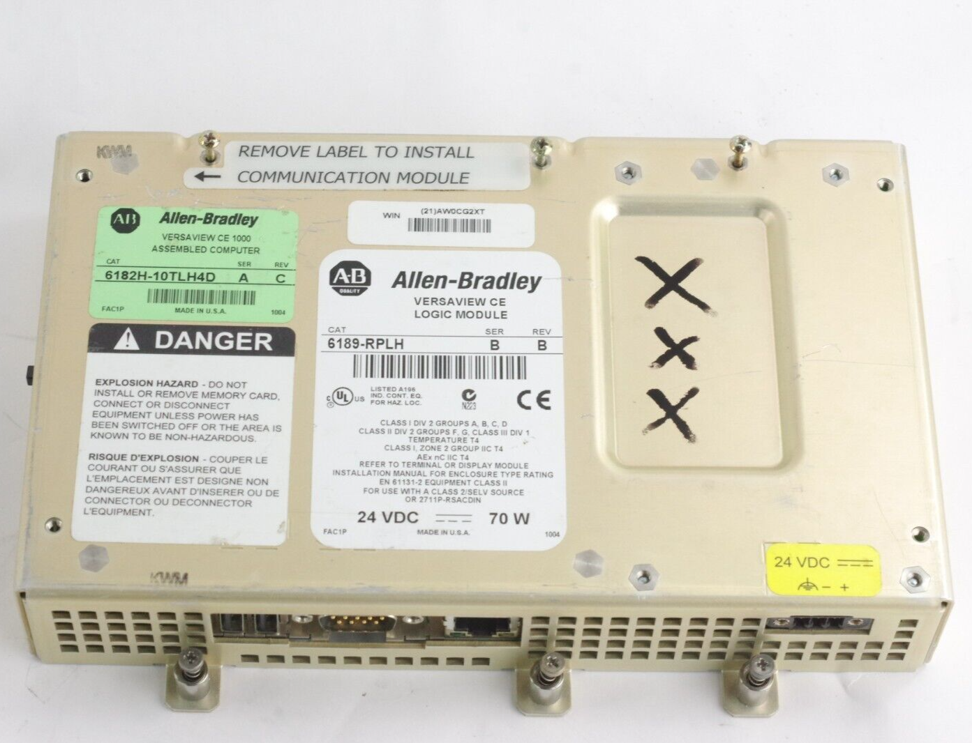 Allen Bradley 6189-RPLH Ser B Rev B 24VDC Logic Module - For Parts + 6189-RW3