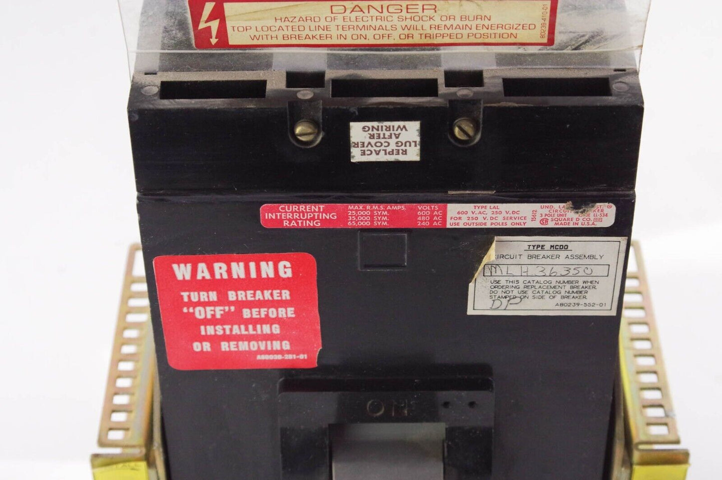 SQUARE D MLH36350 LHF36350 MCD0 A80239-552-01 / A8023955201 Circuit Breaker