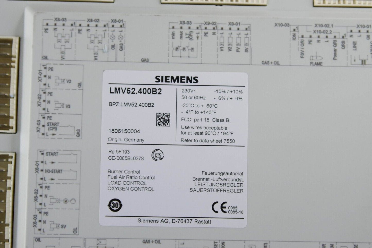 Siemens LMV52.400B2 / LMV52400B2 Burner Management System Fuel Air Ratio Control