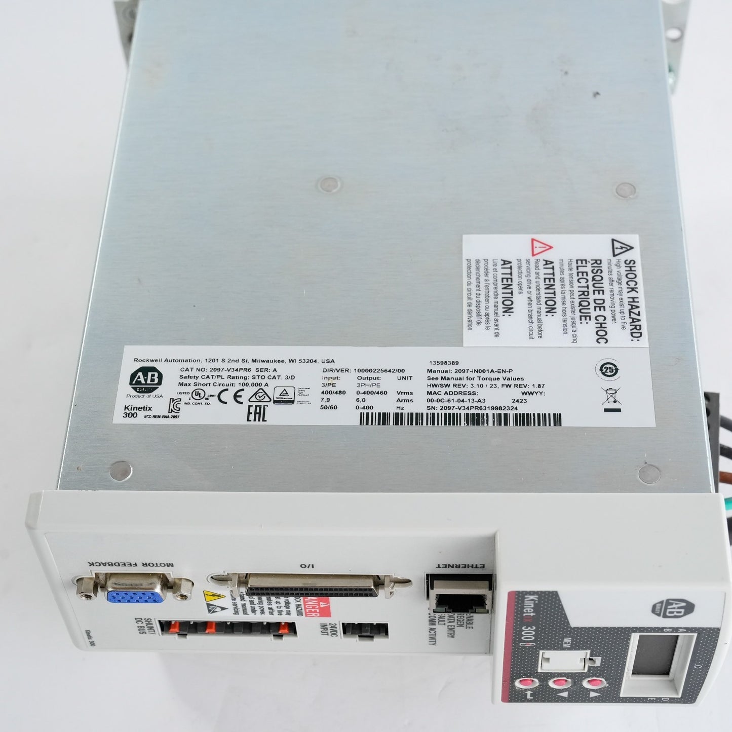 Allen Bradley 2097-V34PR6 Kinetix 300 Servo Drive 400/480V AC 3-PH