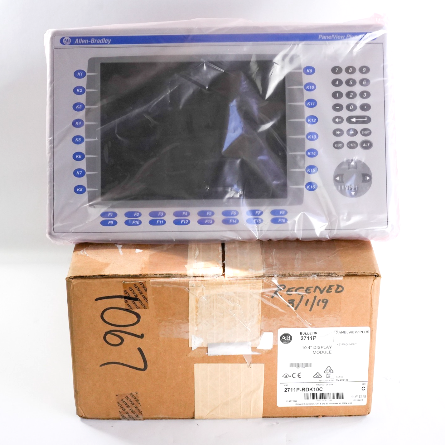 Allen Bradley 2711P-RDK10C /C 10" PanelView Plus 1000 Keypad Display - Open Box