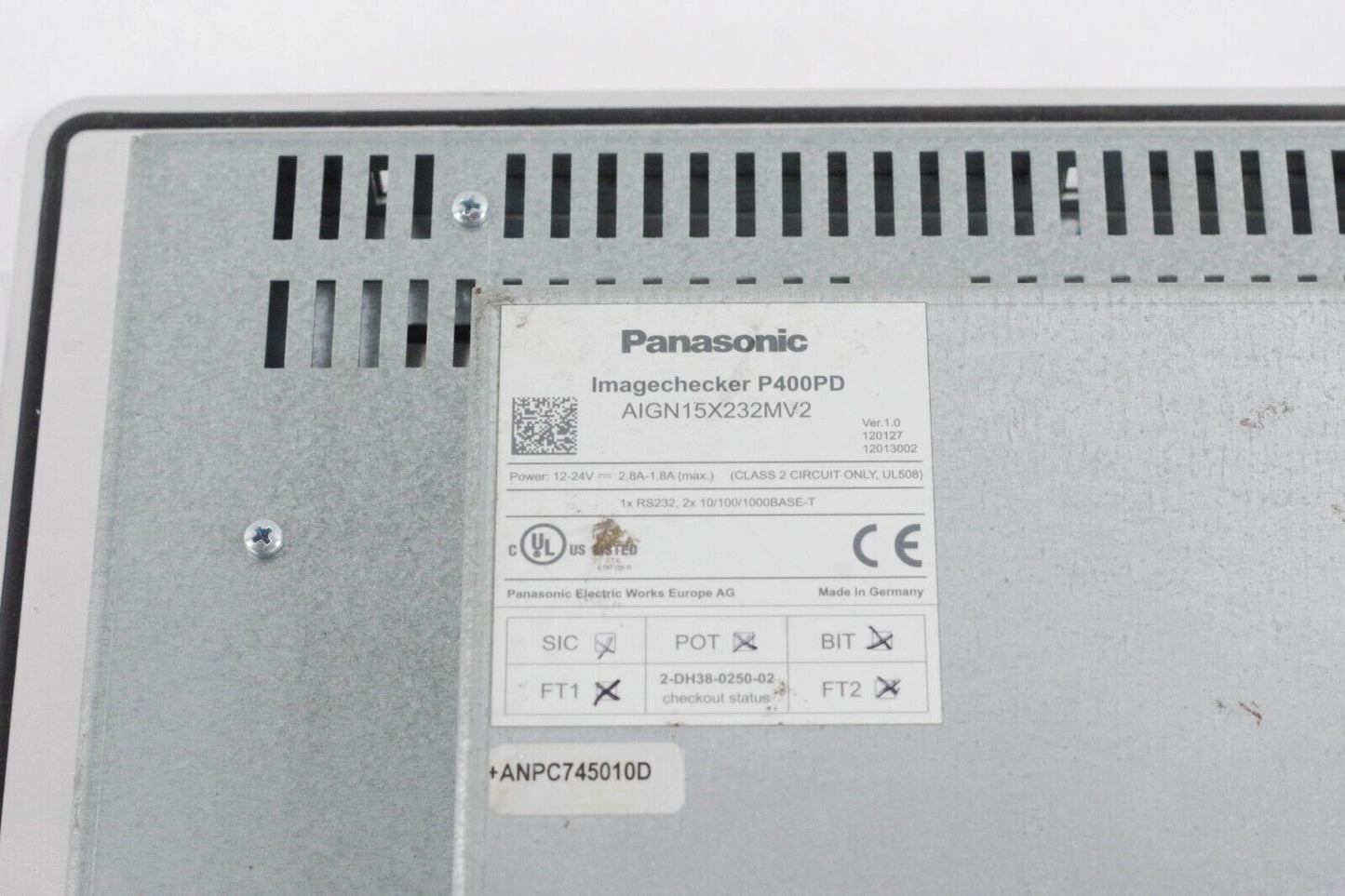 PANASONIC AIGN15X232MV2 P400PD Imagechecker Touch PC Display + Vision P400