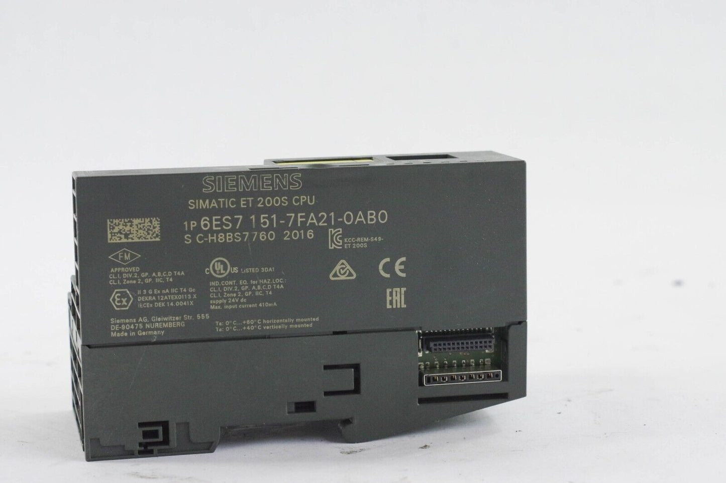 Siemens Simatic ET 200S PLC 6ES7 151-7FA21-0AB0 C-H8BS7760 / 6ES7151-7FA21-0AB0