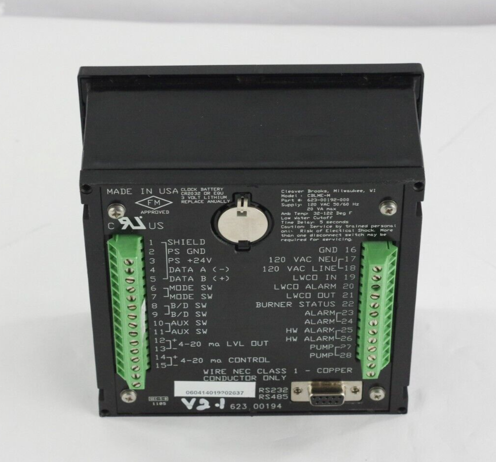 Cleaver Brooks 623-00192-000 Level Master Controller CBLME-M V1