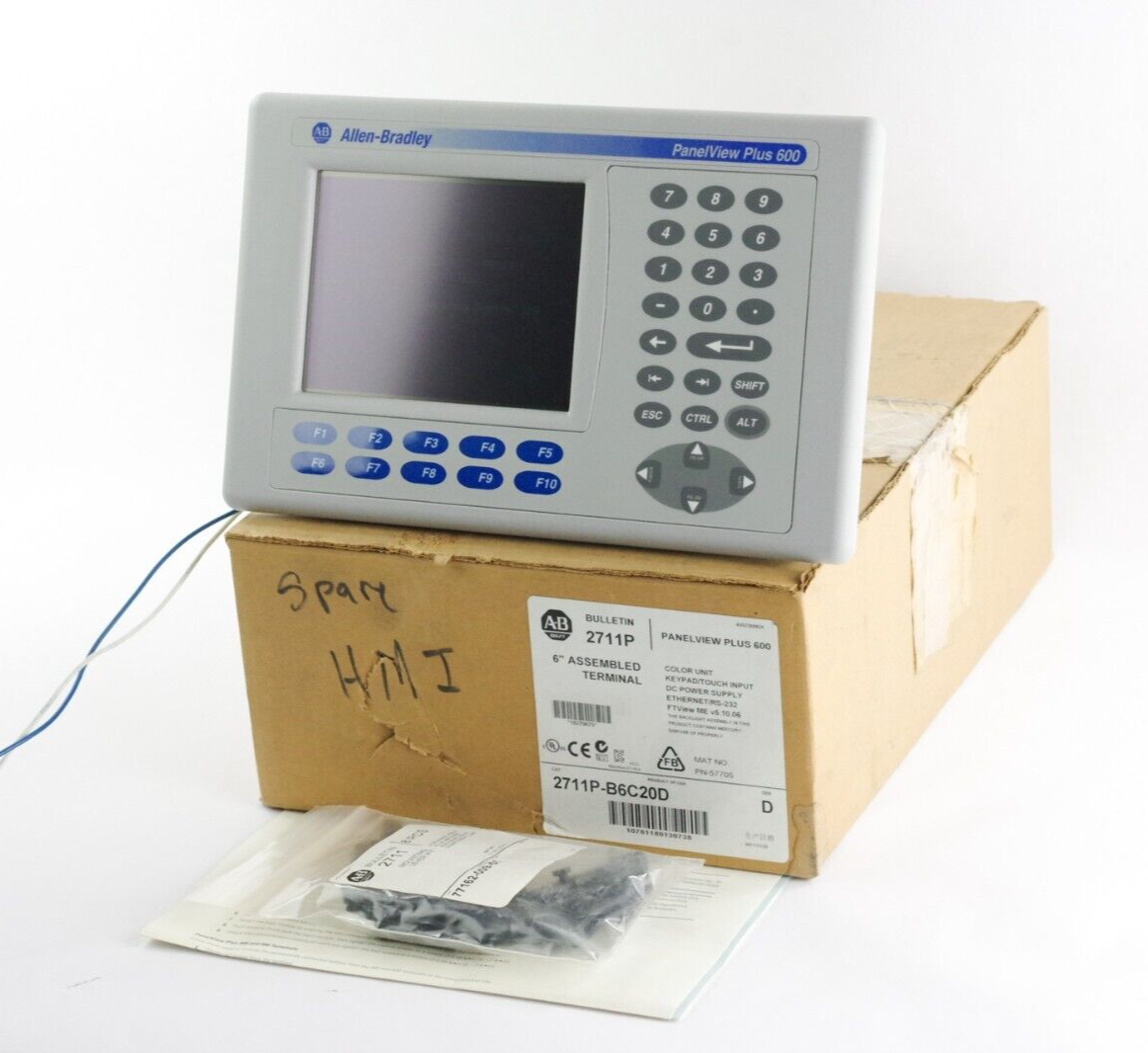 Allen Bradley 2711P-B6C20D /D Ser D PanelView Plus 600 - Open Box