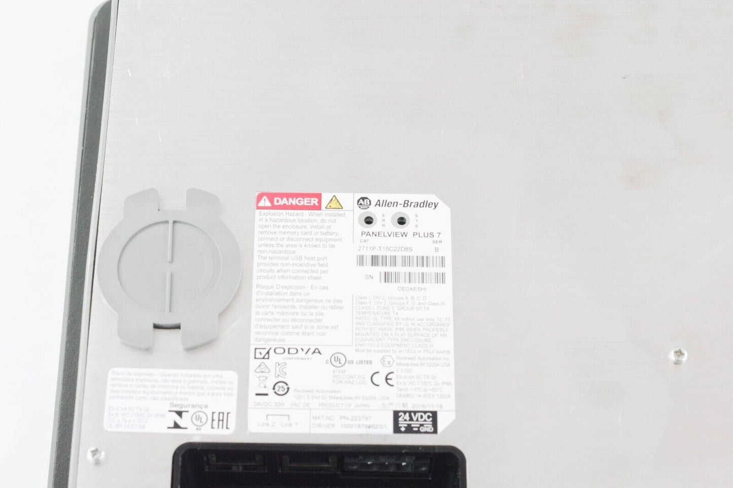 2016 Allen-Bradley 2711P-T15C22D8S Ser B PANELVIEW PLUS 7