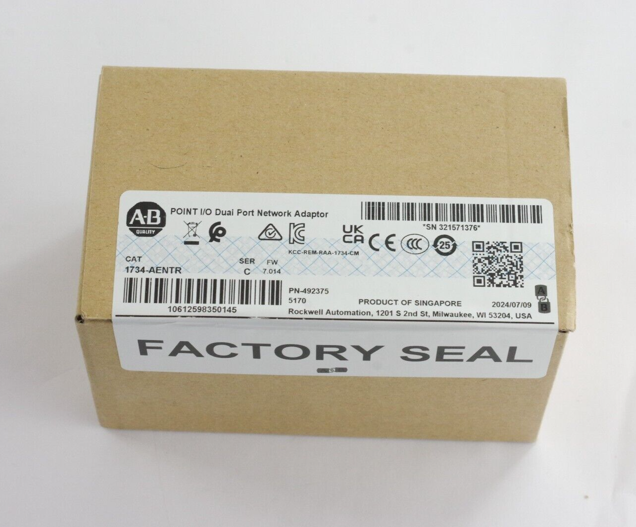 Allen Bradley 1734-AENTR Ser C FW 7.014 Dual Port Catalog - Sealed Surplus