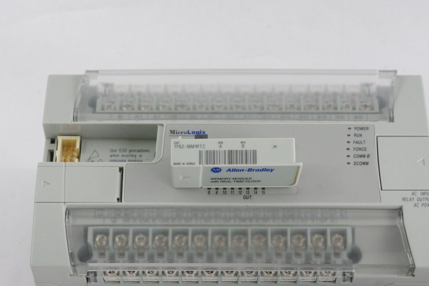 Allen Bradley MicroLogix 1200 1762-L40AWAR Ser C 40 Point Controller + MM1RTC/A