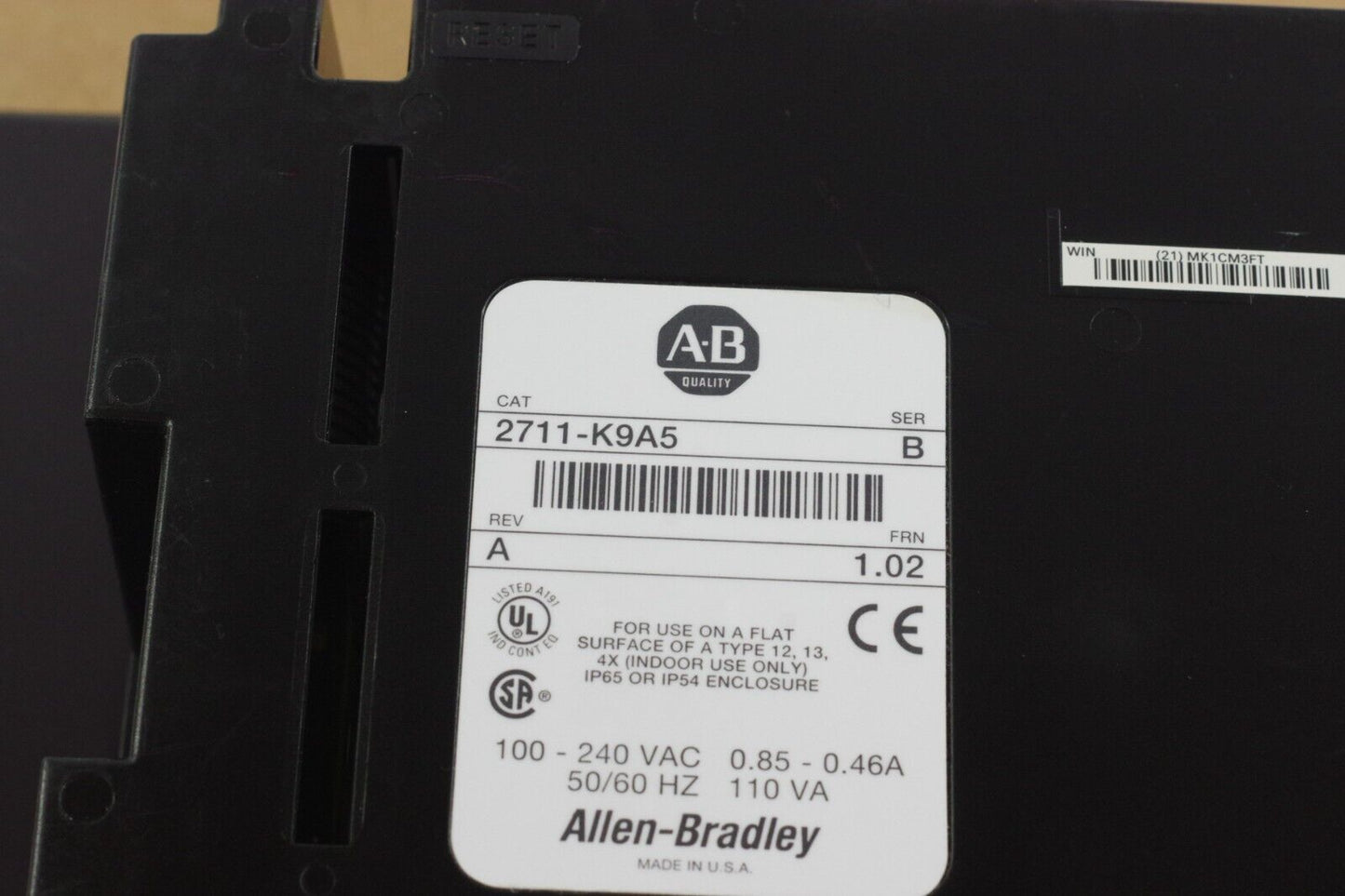 Allen Bradley 2711-K9A5 Ser B Rev A FRN 1.02 Panelview 900 Terminal Refurbished