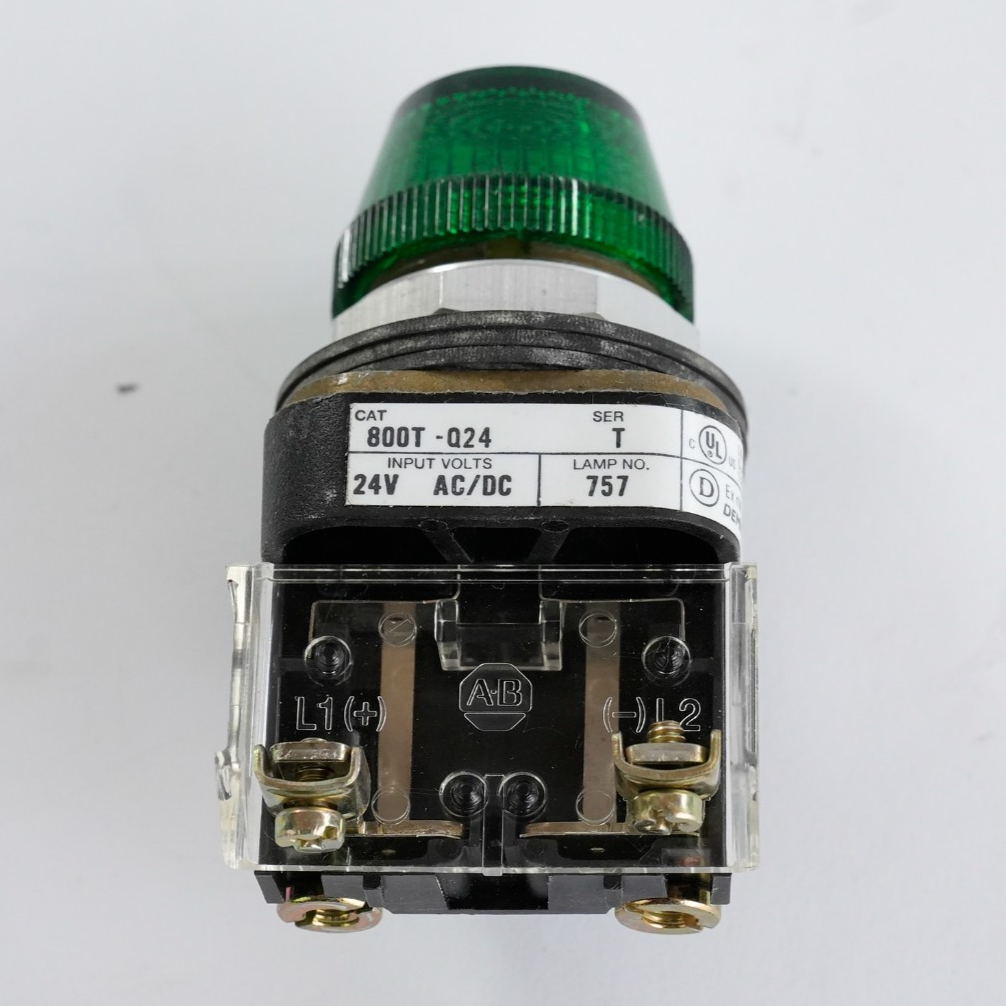 Allen Bradley 800T-Q24 /T Green Illuminated Pilot Light 24VAC/DC 800TQ24