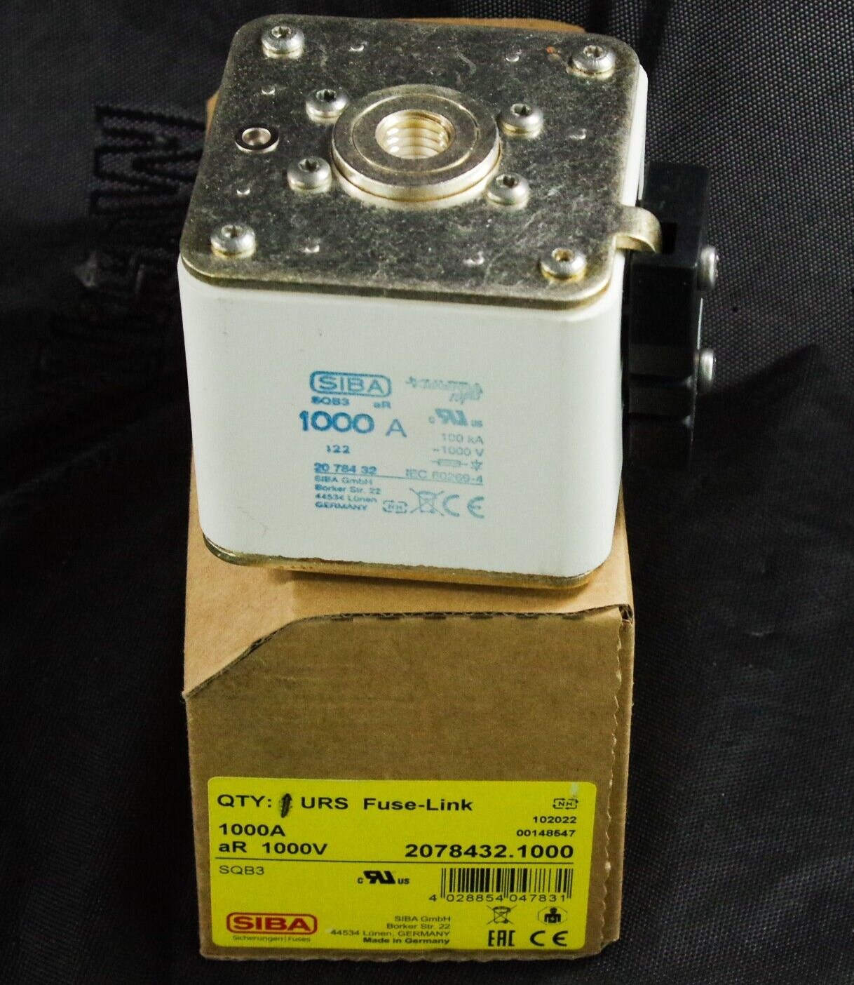 1x SIBA SQB3 ULTRA RAPID FUSE 2078432.1000 aR 1000V 1000A Fuse-Link