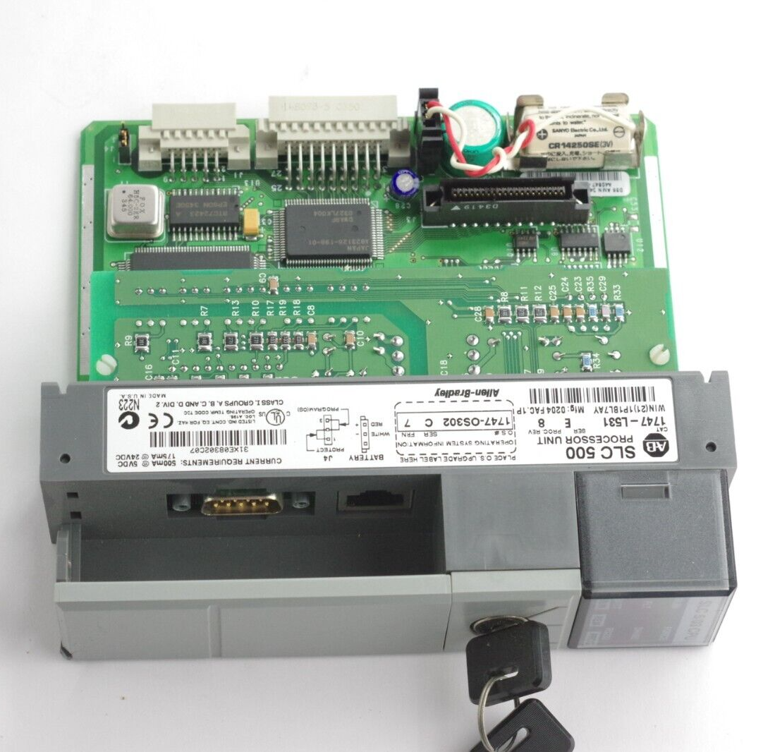 Allen Bradley 1747-L531 Ser E Rev 8 SLC500 Processor w/ 1747-OS302 Ser C FRN 7