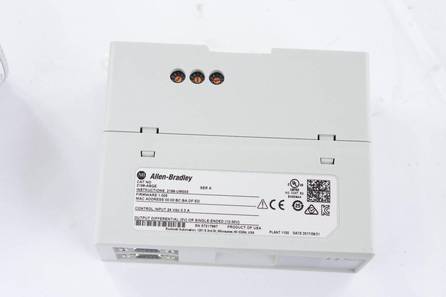 Allen Bradley 2198-ABQE 2198ABQE Ser A 2-Channel Encoder Output Emulator Module