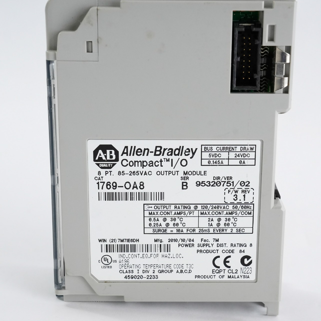 Allen Bradley 1769-OA8 /B CompactLogix 8-Point 120/240VAC Output Module