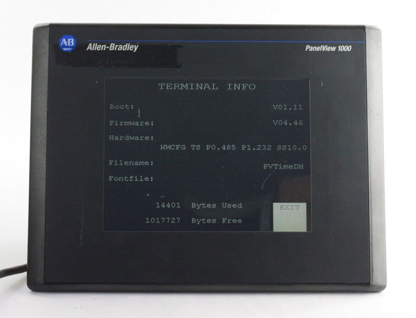 Allen Bradley 2711-T10C3 Ser E Rev B FRN 4.46 Panelview 1000 Terminal