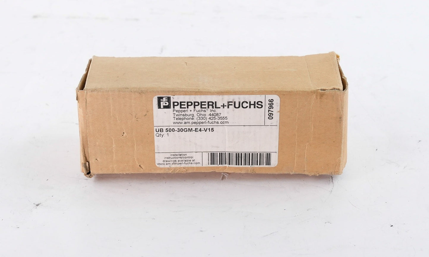Pepperl+Fuchs UB500-30GM-E4-V15 Ultrasonic Sensor 097966S - Open Box